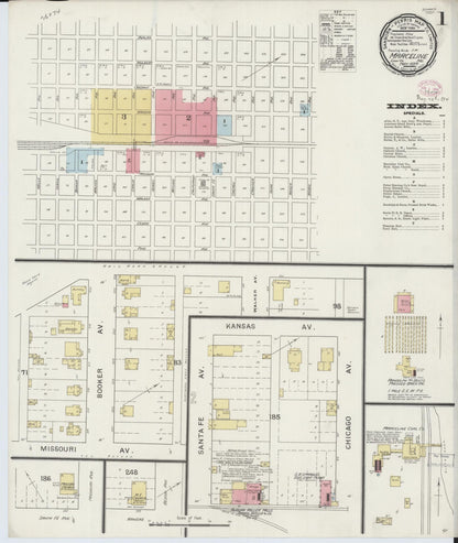 Sanborn Fire Insurance Map from Marceline, Linn County, Missouri (1894), Sheet #0001 - Complete Map Set gallery image, historic Sanborn map, vintage wall art, Missouri Missouri