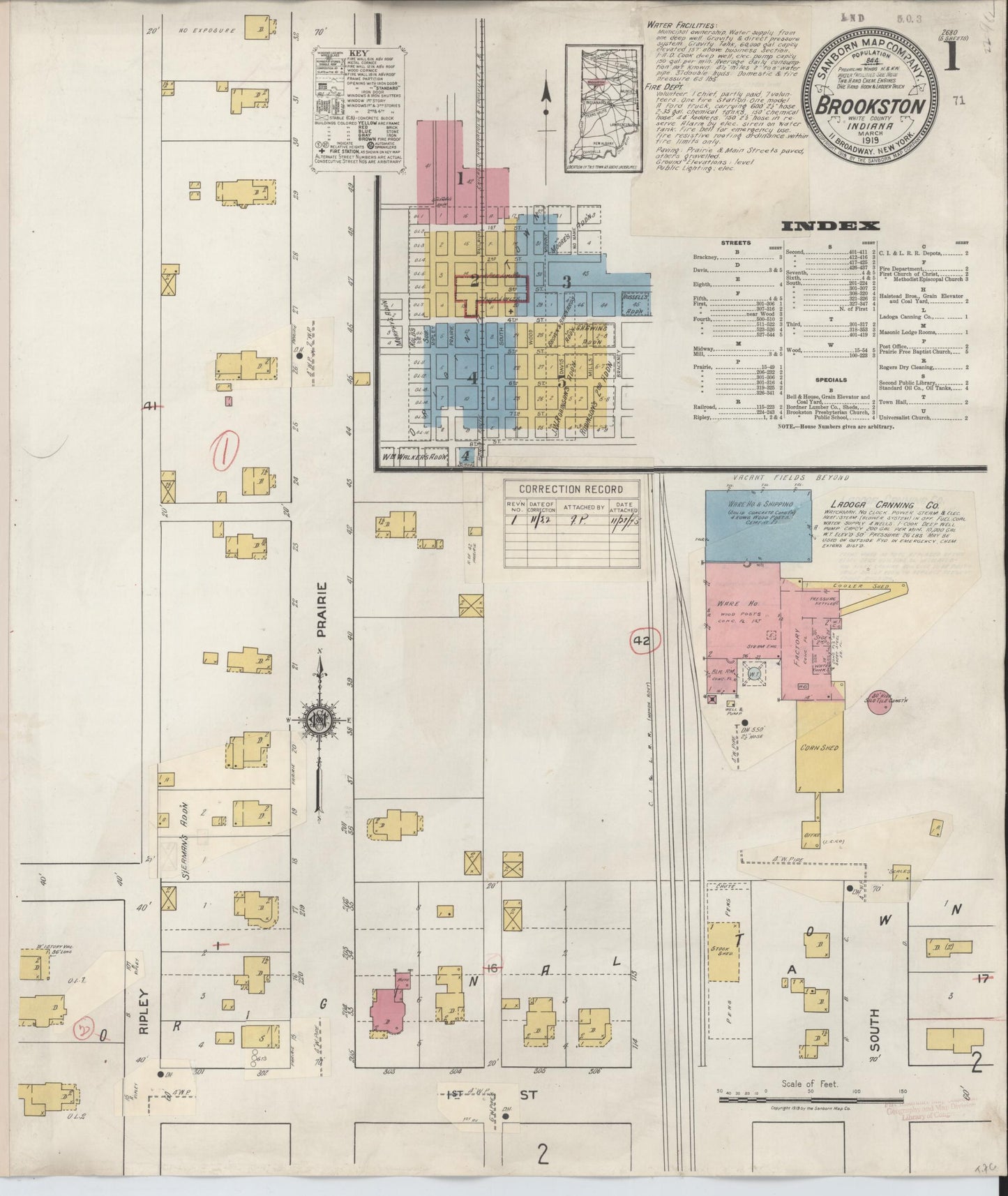Sanborn Fire Insurance Map from Brookston, White County, Indiana. (1932) – Historic Sanborn Fire Insurance Map Print