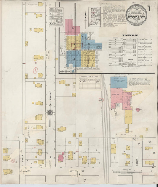 Sanborn Fire Insurance Map from Brookston, White County, Indiana. (1932) – Historic Sanborn Fire Insurance Map Print