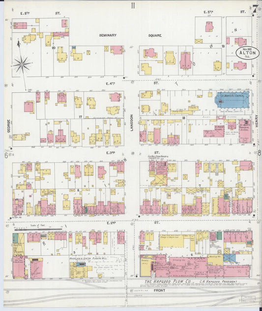 Sanborn Fire Insurance Map from Alton, Madison County, Illinois (1902), Sheet #0007 - Historic Sanborn Fire Insurance Map Print, vintage old map wall art, antique decor, genealogy gift, Illinois Illinois map