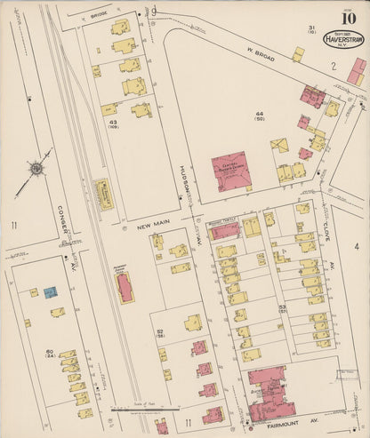 Sanborn Fire Insurance Map from Haverstraw, Rockland County, New York (1921), Sheet #0010 - Historic Sanborn Fire Insurance Map Print, vintage old map wall art, antique decor, genealogy gift, New York New York map