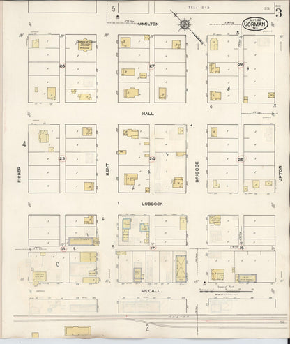 Sanborn Fire Insurance Map from Gorman, Eastland County, Texas (1945), Sheet #0003 - Complete Map Set gallery image, historic Sanborn map, vintage wall art, Texas Texas