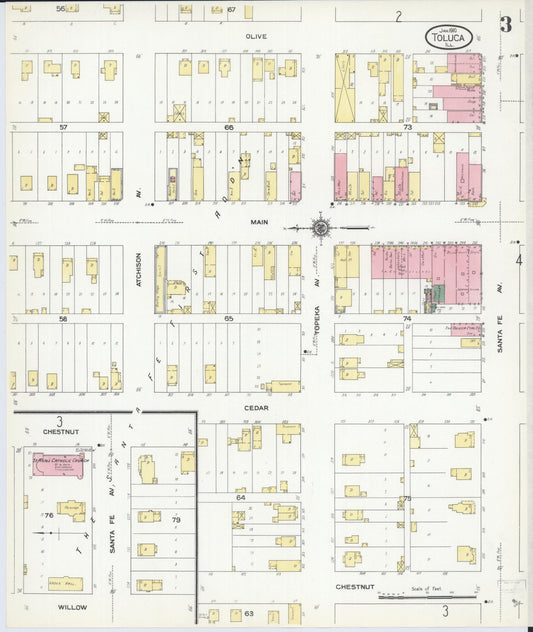 Sanborn Fire Insurance Map from Toluca, Marshall County, Illinois (1910), Sheet #0003 - Historic Sanborn Fire Insurance Map Print, vintage old map wall art, antique decor, genealogy gift, Illinois Illinois map