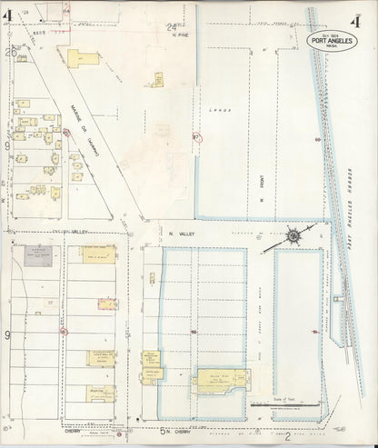 Sanborn Fire Insurance Map from Port Angeles, Clallam County, Washington (1949), Sheet #0004 - Complete Map Set gallery image, historic Sanborn map, vintage wall art, Washington Washington