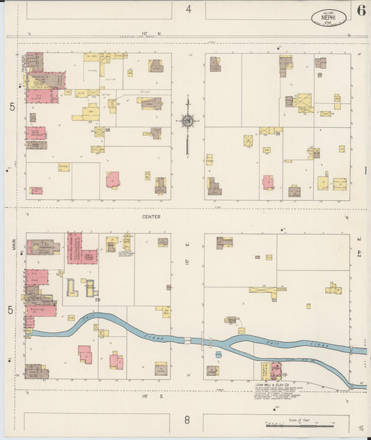 Sanborn Fire Insurance Map from Nephi, Juab County, Utah (1917), Sheet #0006 - Historic Sanborn Fire Insurance Map Print, vintage old map wall art, antique decor, genealogy gift, Utah Utah map