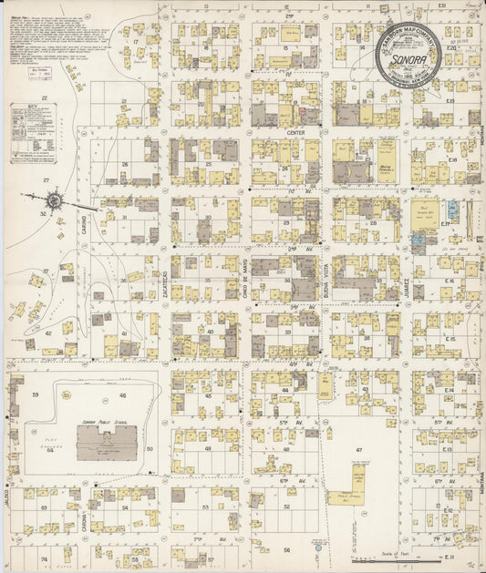 Sanborn Fire Insurance Map from Sonora, Pinal County, Arizona (1915), Sheet #0001 - Historic Sanborn Fire Insurance Map Print, vintage old map wall art, antique decor, genealogy gift, Arizona Arizona map