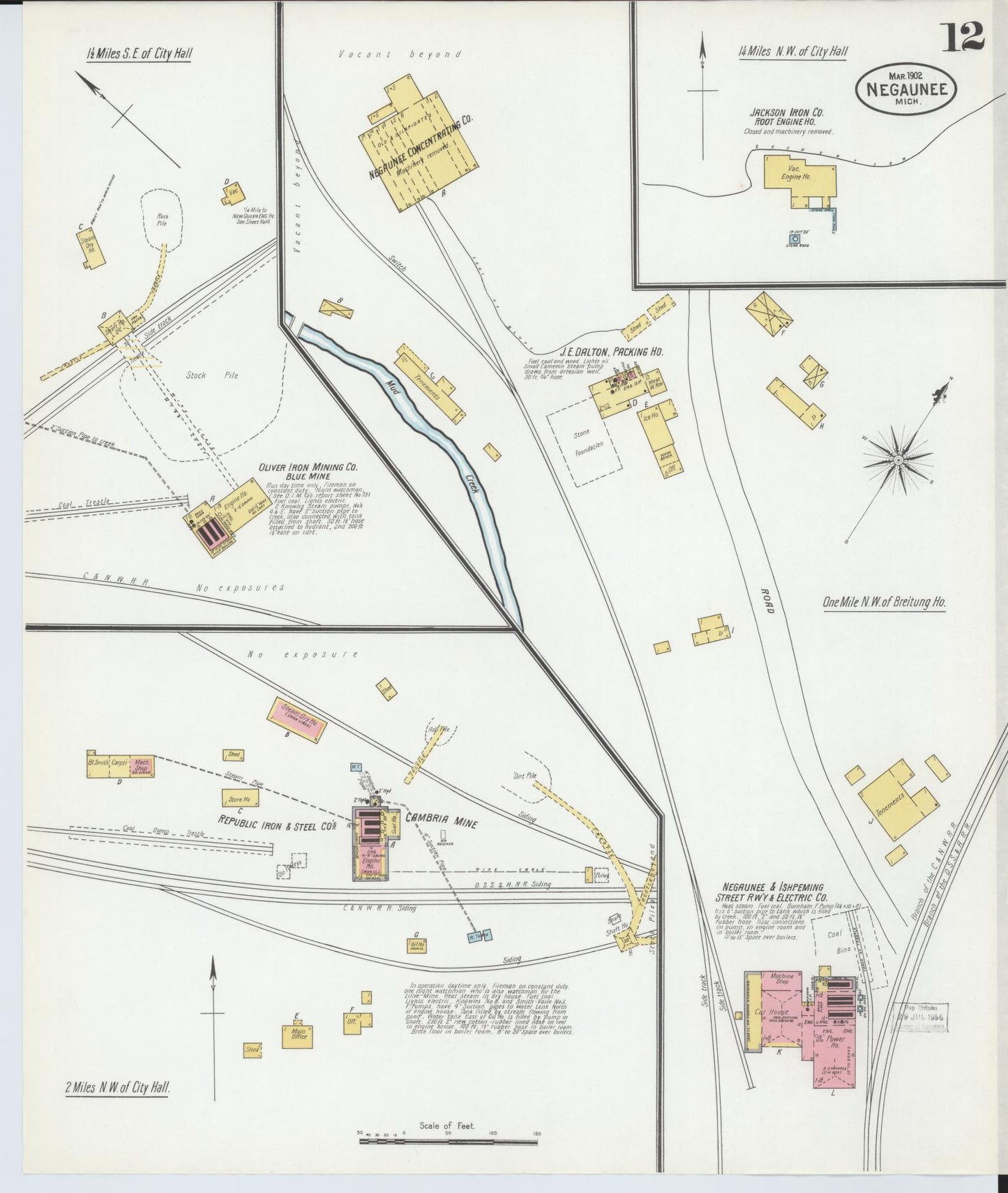 Sanborn Fire Insurance Map from Negaunee, Marquette County, Michigan (1902), Sheet #0012 - Complete Map Set gallery image, historic Sanborn map, vintage wall art, Michigan Michigan