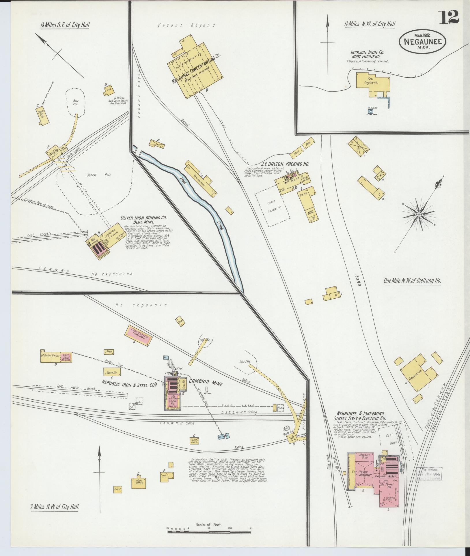 Sanborn Fire Insurance Map from Negaunee, Marquette County, Michigan (1902), Sheet #0012 - Complete Map Set gallery image, historic Sanborn map, vintage wall art, Michigan Michigan