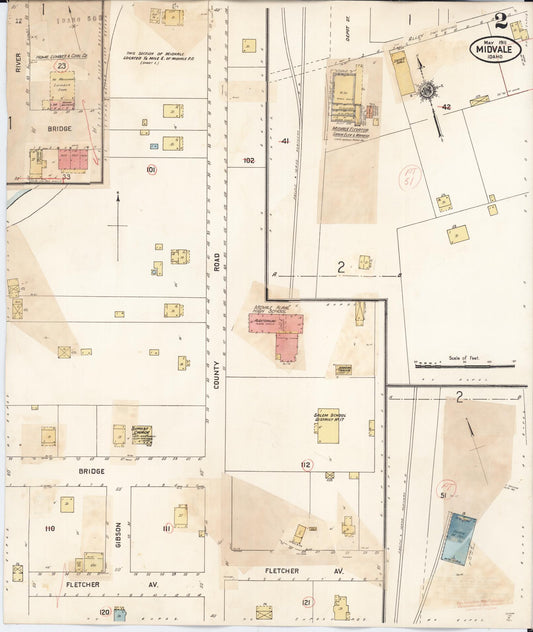 Sanborn Fire Insurance Map from Midvale, Washington County, Idaho (1931), Sheet #0002 - Historic Sanborn Fire Insurance Map Print, vintage old map wall art, antique decor, genealogy gift, Idaho Idaho map