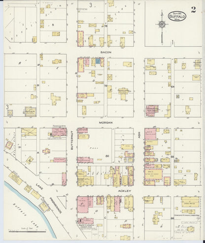 Sanborn Fire Insurance Map from Buffalo, Wright County, Minnesota (1915), Sheet #0002 - Historic Sanborn Fire Insurance Map Print, vintage old map wall art, antique decor, genealogy gift, Minnesota Minnesota map