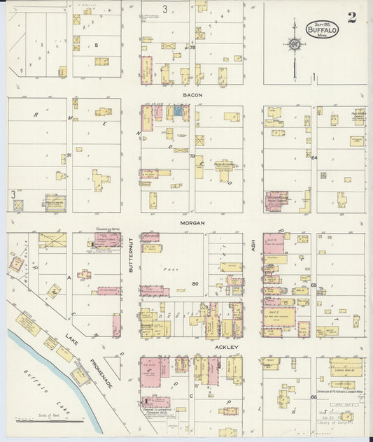 Sanborn Fire Insurance Map from Buffalo, Wright County, Minnesota (1915), Sheet #0002 - Historic Sanborn Fire Insurance Map Print, vintage old map wall art, antique decor, genealogy gift, Minnesota Minnesota map