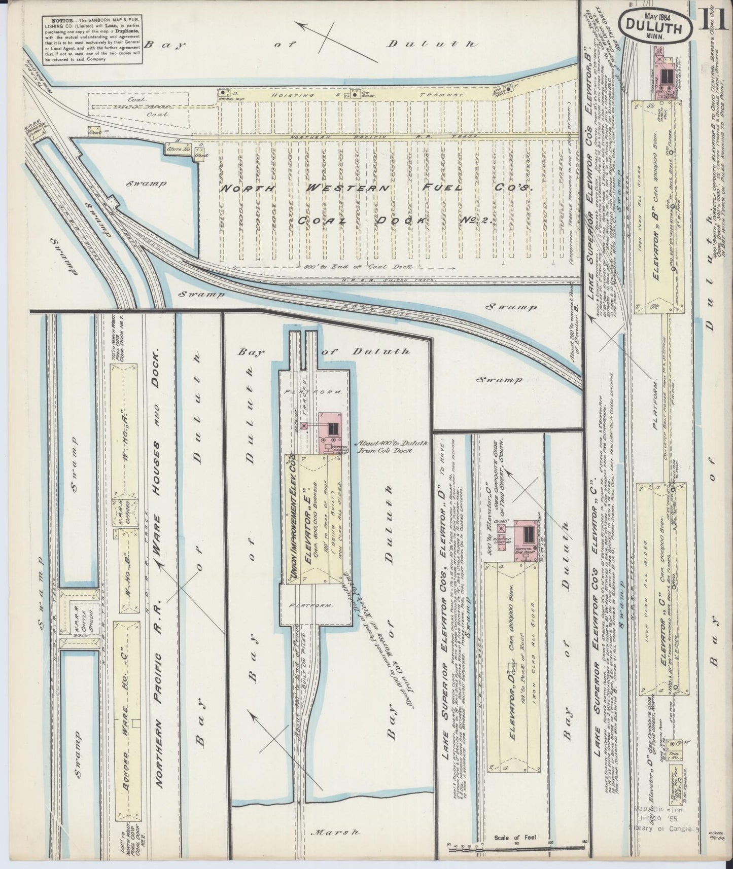 Sanborn Fire Insurance Map from Duluth, Saint Louis County, Minnesota (1884), Sheet #0011 - Historic Sanborn Fire Insurance Map Print, vintage old map wall art, antique decor, genealogy gift, Minnesota Minnesota map