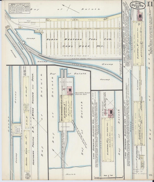 Sanborn Fire Insurance Map from Duluth, Saint Louis County, Minnesota (1884), Sheet #0011 - Historic Sanborn Fire Insurance Map Print, vintage old map wall art, antique decor, genealogy gift, Minnesota Minnesota map
