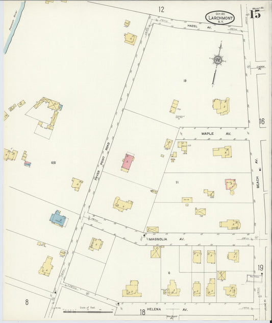 Sanborn Fire Insurance Map from Larchmont, Westchester County, New York (1911), Sheet #0015 - Historic Sanborn Fire Insurance Map Print, vintage old map wall art, antique decor, genealogy gift, New York New York map