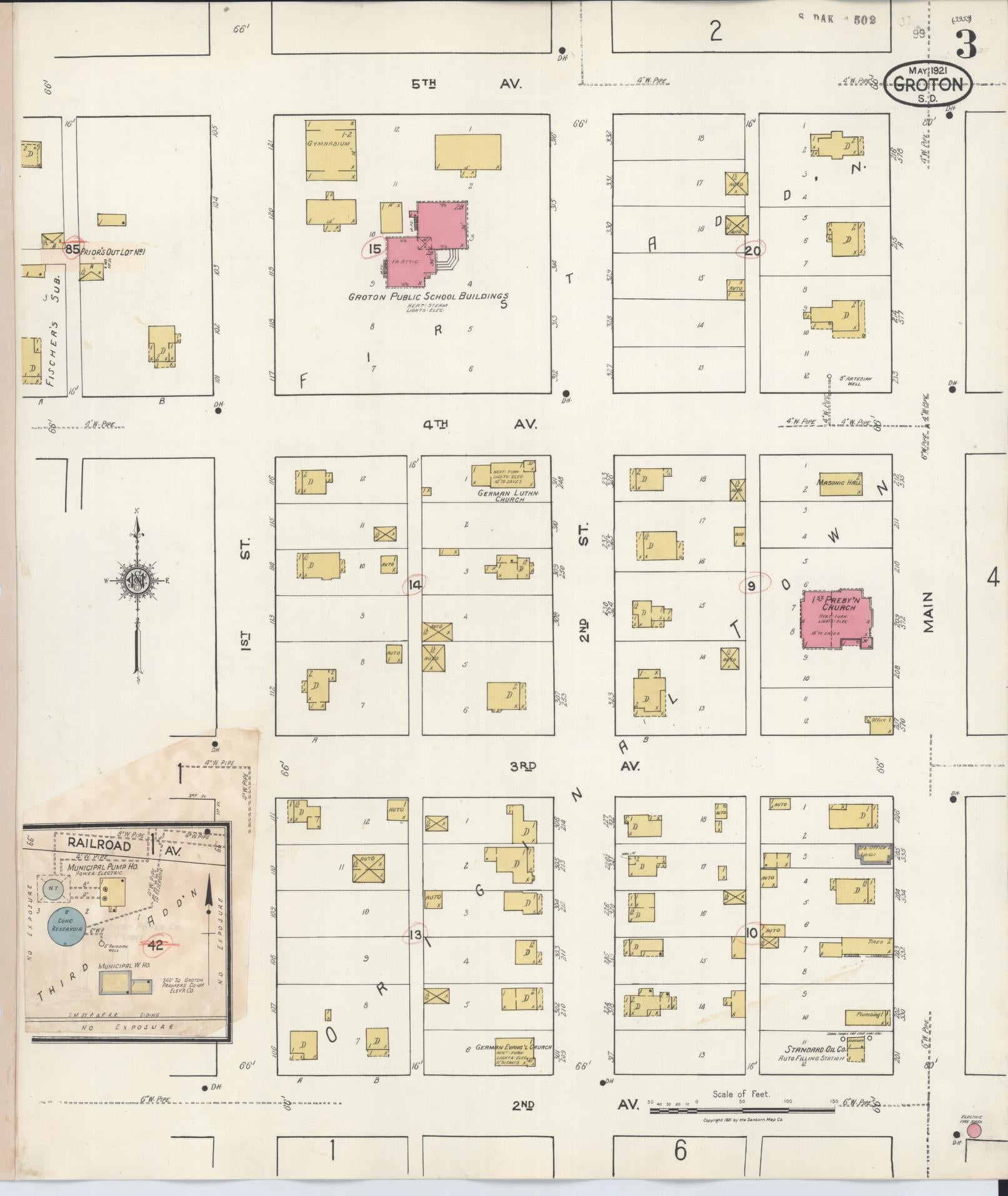Sanborn Fire Insurance Map from Groton, Brown County, South Dakota (1930), Sheet #0003 - Complete Map Set gallery image, historic Sanborn map, vintage wall art, South Dakota South Dakota