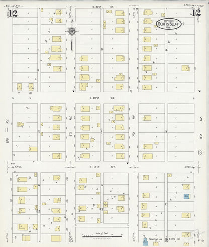 Sanborn Fire Insurance Map from Scottsbluff, Scotts Bluff County, Nebraska (1924), Sheet #0012 - Complete Map Set gallery image, historic Sanborn map, vintage wall art, Nebraska Nebraska
