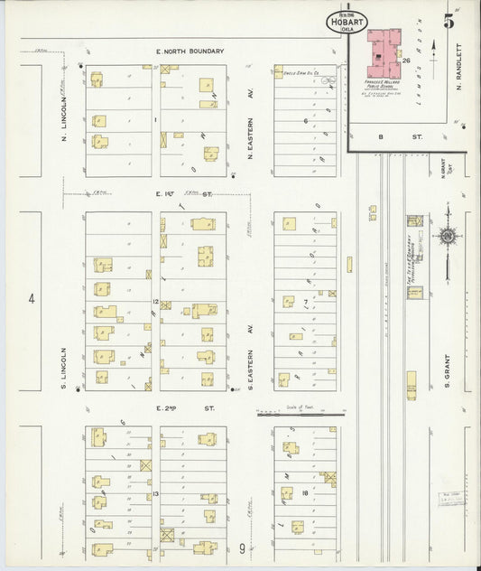Sanborn Fire Insurance Map from Hobart, Kiowa County, Oklahoma (1916), Sheet #0005 - Historic Sanborn Fire Insurance Map Print, vintage old map wall art, antique decor, genealogy gift, Oklahoma Oklahoma map