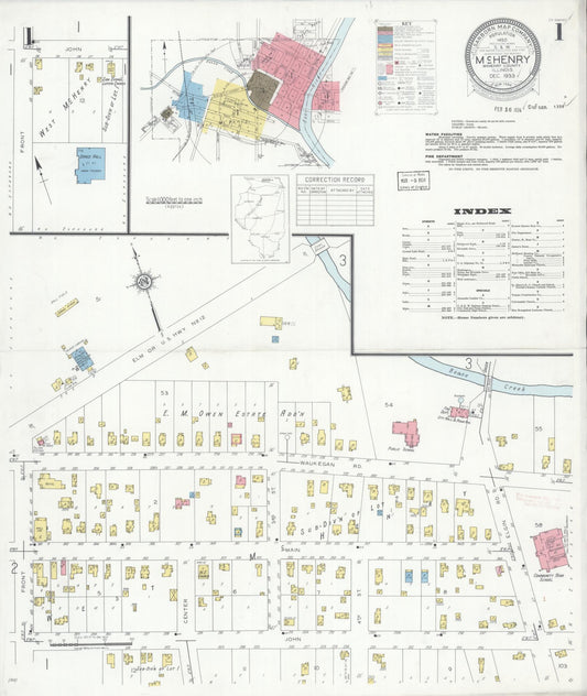 Sanborn Fire Insurance Map from McHenry, McHenry County, Illinois (1933), Sheet #0001 - Historic Sanborn Fire Insurance Map Print, vintage old map wall art, antique decor, genealogy gift, Illinois Illinois map