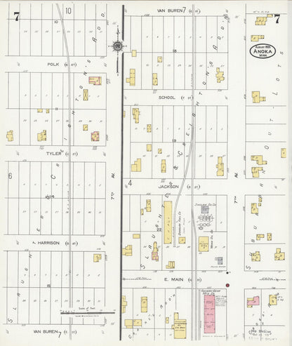 Sanborn Fire Insurance Map from Anoka, Anoka County, Minnesota (1925), Sheet #0007 - Complete Map Set gallery image, historic Sanborn map, vintage wall art, Minnesota Minnesota