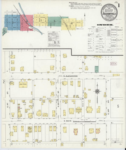 Sanborn Fire Insurance Map from Brockway, Jefferson County, Pennsylvania (1909), Sheet #0001 - Historic Sanborn Fire Insurance Map Print, vintage old map wall art, antique decor, genealogy gift, Pennsylvania Pennsylvania map