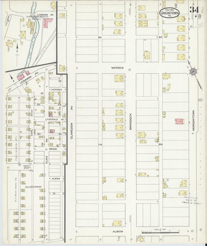 Sanborn Fire Insurance Map from Uniontown, Fayette County, Pennsylvania (1914), Sheet #0034 - Complete Map Set gallery image, historic Sanborn map, vintage wall art, Pennsylvania Pennsylvania