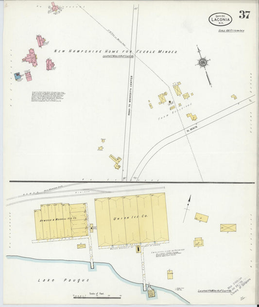 Sanborn Fire Insurance Map from Laconia, Belknap County, New Hampshire (1911), Sheet #0037 - Historic Sanborn Fire Insurance Map Print, vintage old map wall art, antique decor, genealogy gift, New Hampshire New Hampshire map