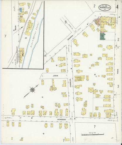 Sanborn Fire Insurance Map from Boonville, Oneida County, New York (1909), Sheet #0004 - Complete Map Set gallery image, historic Sanborn map, vintage wall art, New York New York