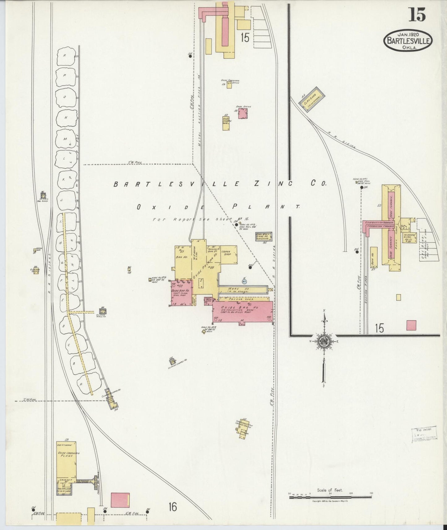 Sanborn Fire Insurance Map from Bartlesville, Washington County, Oklahoma (1920), Sheet #0015 - Complete Map Set gallery image, historic Sanborn map, vintage wall art, Oklahoma Oklahoma