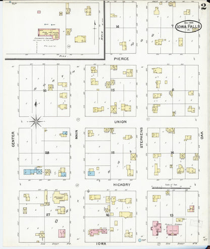 Sanborn Fire Insurance Map from Iowa Falls, Hardin County, Iowa (1892), Sheet #0002 - Historic Sanborn Fire Insurance Map Print