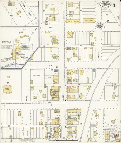 Sanborn Fire Insurance Map from Ferndale, Whatcom County, Washington (1907), Sheet #0003 - Complete Map Set gallery image, historic Sanborn map, vintage wall art, Washington Washington