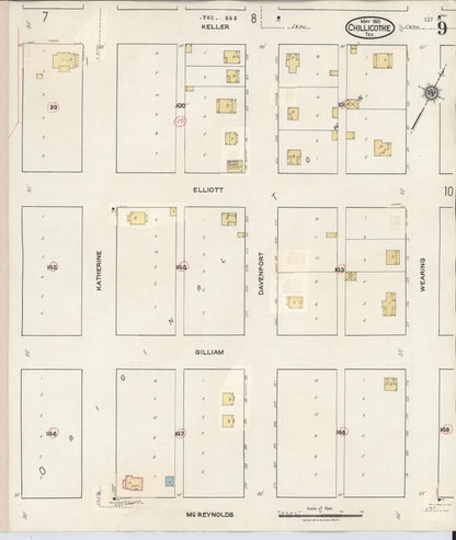 Sanborn Fire Insurance Map from Chillicothe, Hardeman County, Texas (1941), Sheet #0009 - Historic Sanborn Fire Insurance Map Print, vintage old map wall art, antique decor, genealogy gift, Texas Texas map