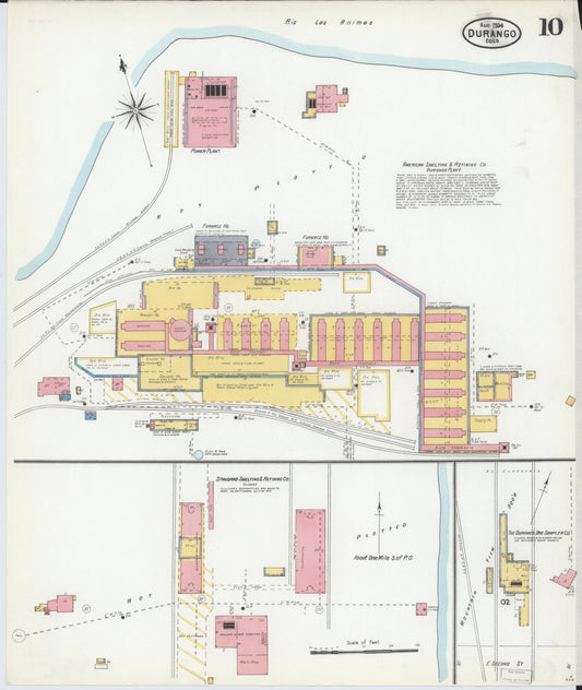 Sanborn Fire Insurance Map from Durango, La Plata County, Colorado (1904), Sheet #0010 - Historic Sanborn Fire Insurance Map Print, vintage old map wall art, antique decor, genealogy gift, Colorado Colorado map
