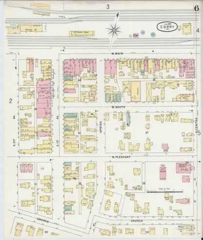 Sanborn Fire Insurance Map from Corry, Erie County, Pennsylvania (1897), Sheet #0006 - Complete Map Set gallery image, historic Sanborn map, vintage wall art, Pennsylvania Pennsylvania