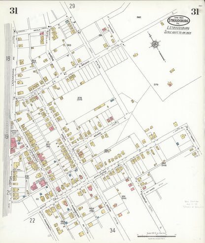 Sanborn Fire Insurance Map from Stroudsburg, Monroe County, Pennsylvania (1923), Sheet #0031 - Complete Map Set gallery image, historic Sanborn map, vintage wall art, Pennsylvania Pennsylvania