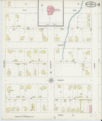 Sanborn Fire Insurance Map from Whitewright, Grayson County, Texas (1896), Sheet #0004 - Complete Map Set gallery image, historic Sanborn map, vintage wall art, Texas Texas