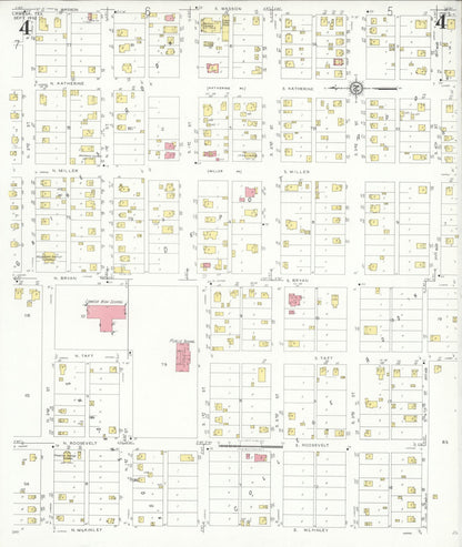 Sanborn Fire Insurance Map from Lamesa, Dawson County, Texas (1932), Sheet #0004 - Historic Sanborn Fire Insurance Map Print, vintage old map wall art, antique decor, genealogy gift, Texas Texas map