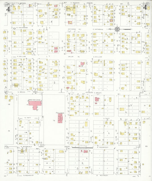 Sanborn Fire Insurance Map from Lamesa, Dawson County, Texas (1932), Sheet #0004 - Historic Sanborn Fire Insurance Map Print, vintage old map wall art, antique decor, genealogy gift, Texas Texas map