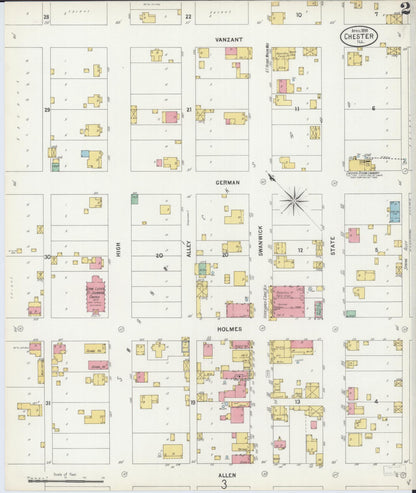 Sanborn Fire Insurance Map from Chester, Randolph County, Illinois (1899), Sheet #0002 - Complete Map Set gallery image, historic Sanborn map, vintage wall art, Illinois Illinois