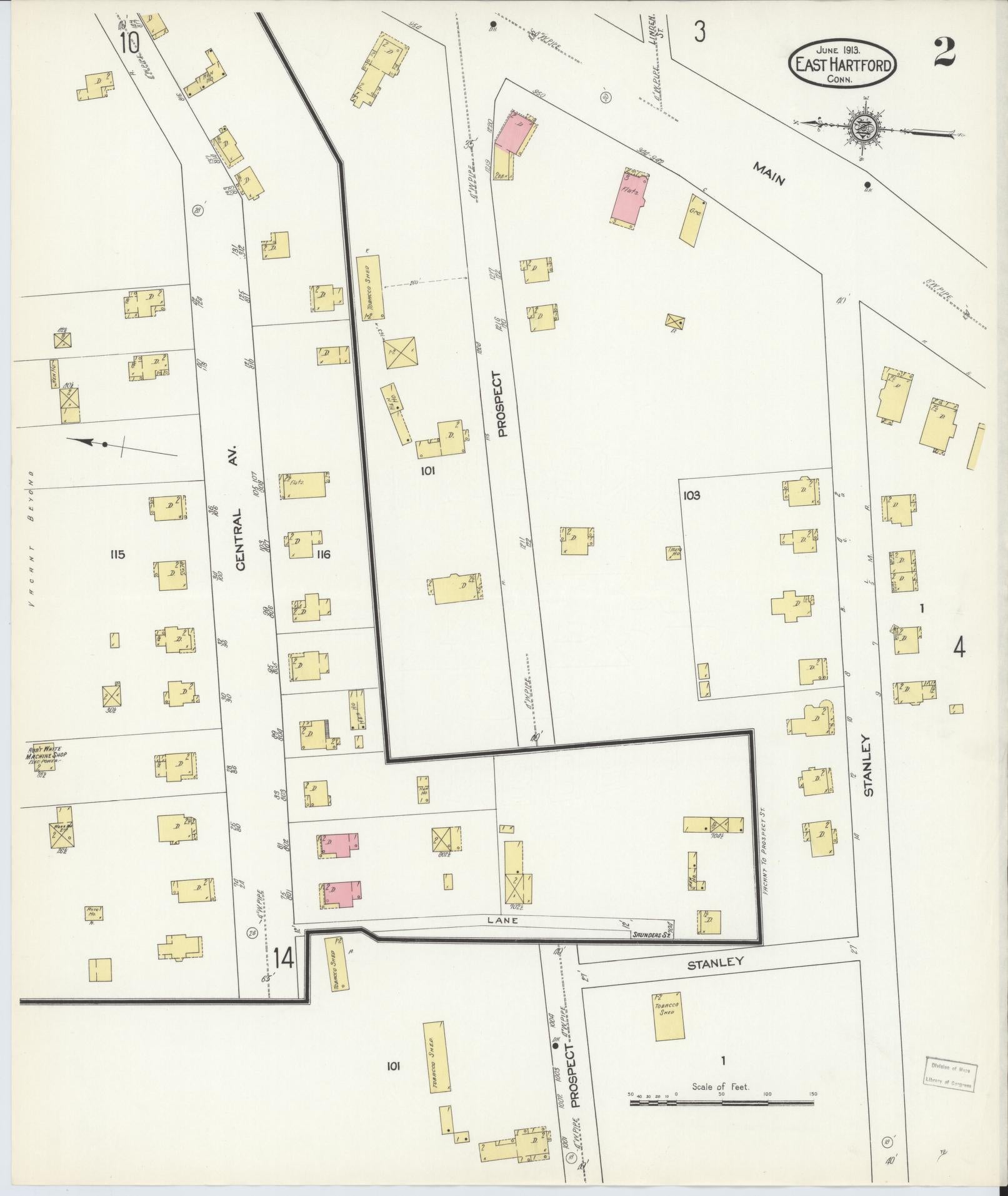 Sanborn Fire Insurance Map from East Hartford, Hartford County, Connecticut (1913), Sheet #0002 - Complete Map Set gallery image, historic Sanborn map, vintage wall art, Connecticut Connecticut
