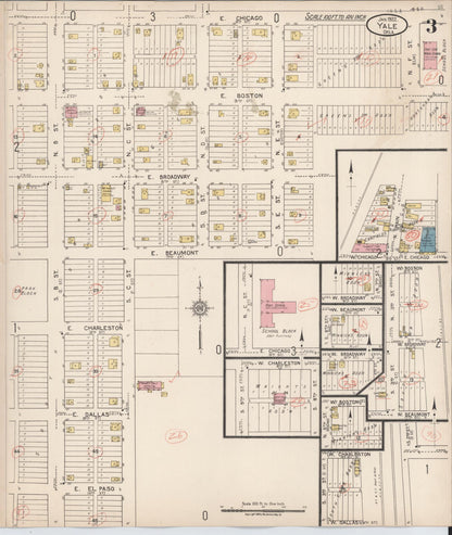 Sanborn Fire Insurance Map from Yale, Payne County, Oklahoma (1922), Sheet #0003 - Complete Map Set gallery image, historic Sanborn map, vintage wall art, Oklahoma Oklahoma