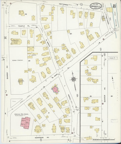 Sanborn Fire Insurance Map from Granville, Washington County, New York (1912), Sheet #0008 - Historic Sanborn Fire Insurance Map Print, vintage old map wall art, antique decor, genealogy gift, New York New York map