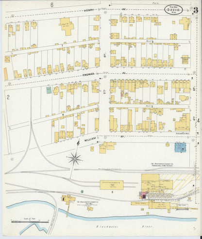 Sanborn Fire Insurance Map from Davis, Tucker County, West Virginia (1904), Sheet #0003 - Complete Map Set gallery image, historic Sanborn map, vintage wall art, West Virginia West Virginia