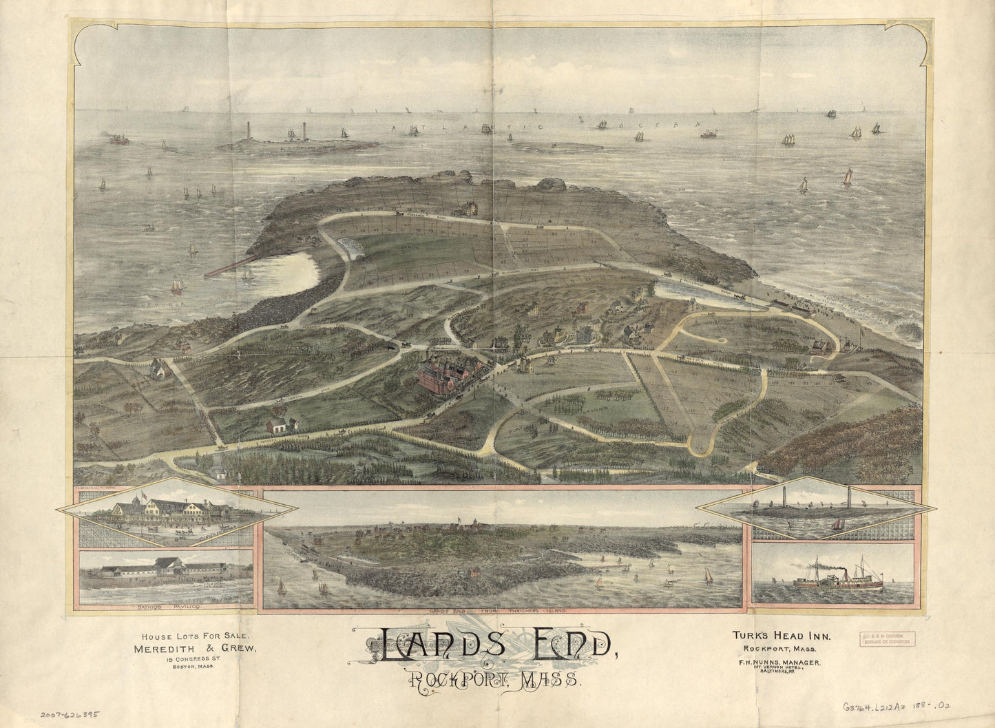 Lands End, Rockport, Mass. (1880) – Historic Bird’s-Eye View Panorama Print