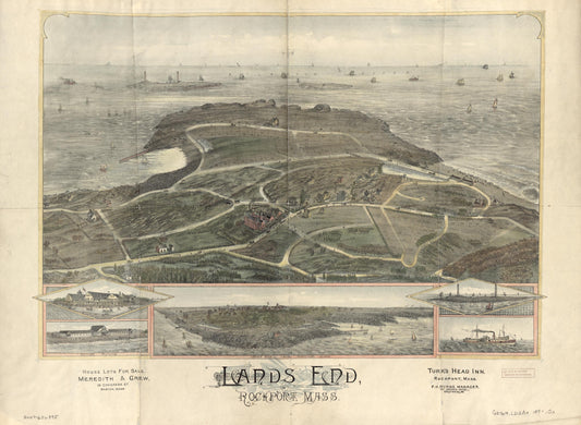 Lands End, Rockport, Mass. (1880) – Historic Bird’s-Eye View Panorama Print
