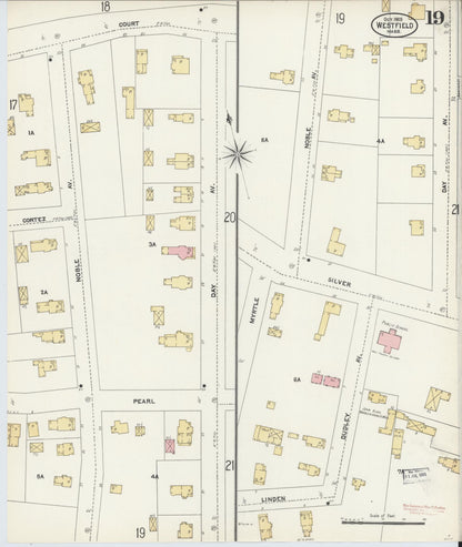Sanborn Fire Insurance Map from Westfield, Hampden County, Massachusetts (1905), Sheet #0019 - Complete Map Set gallery image, historic Sanborn map, vintage wall art, Massachusetts Massachusetts