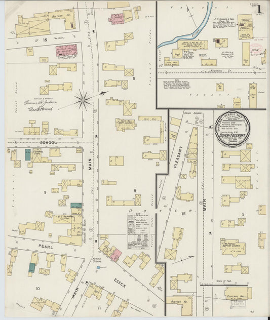 Sanborn Fire Insurance Map from Dover, Piscataguis County, Maine (1894), Sheet #0001 - Complete Map Set gallery image, historic Sanborn map, vintage wall art, Maine Maine