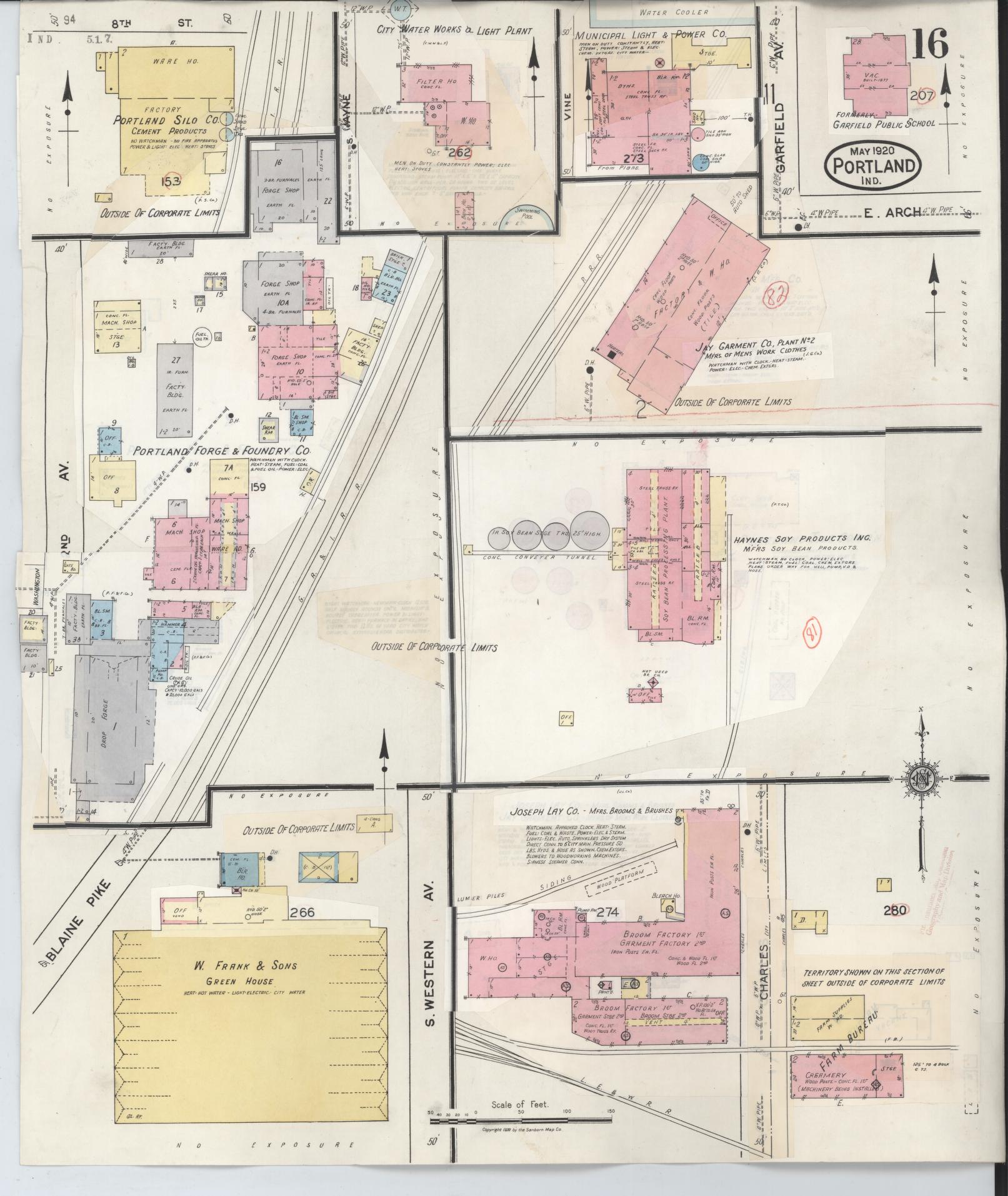 Sanborn Fire Insurance Map from Portland, Jay County, Indiana (1946), Sheet #0016 - Complete Map Set gallery image, historic Sanborn map, vintage wall art, Indiana Indiana
