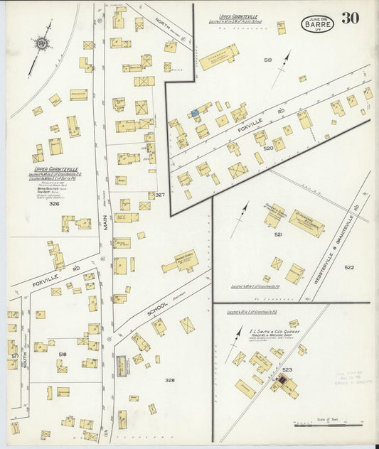 Sanborn Fire Insurance Map from Barre, Washington County, Vermont (1916), Sheet #0030 - Historic Sanborn Fire Insurance Map Print, vintage old map wall art, antique decor, genealogy gift, Vermont Vermont map