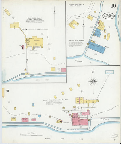 Sanborn Fire Insurance Map from Marietta, Cobb County, Georgia (1905), Sheet #0010 - Complete Map Set gallery image, historic Sanborn map, vintage wall art, Georgia Georgia