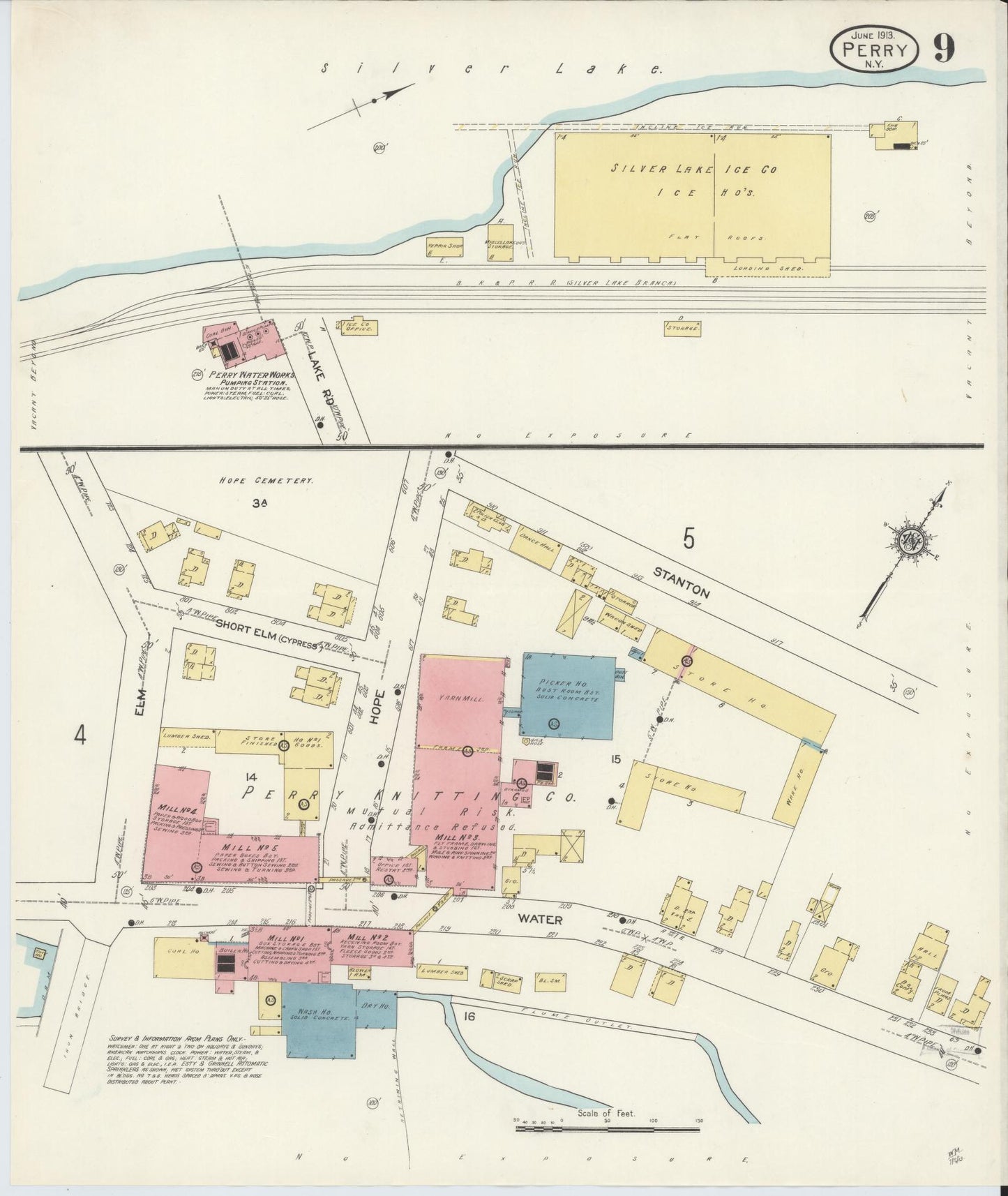Sanborn Fire Insurance Map from Perry, Wyoming County, New York (1913), Sheet #0009 - Complete Map Set gallery image, historic Sanborn map, vintage wall art, Perry Wyoming